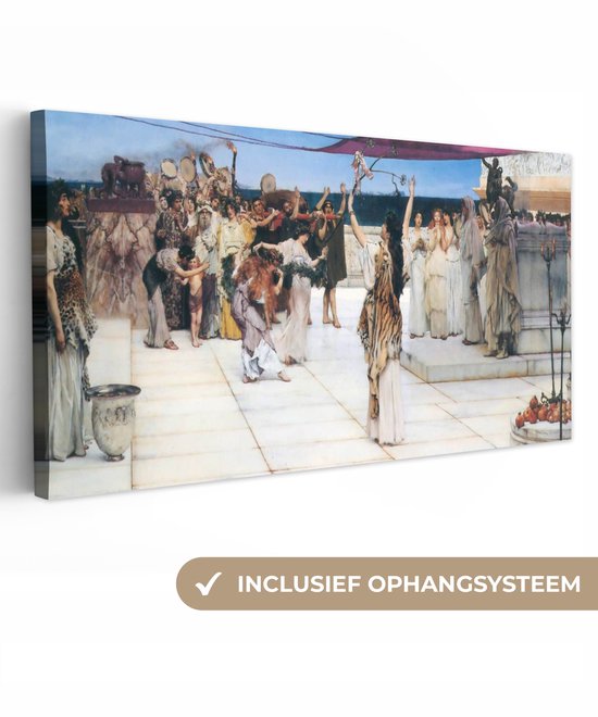 Canvas schilderij 160x80 cm - Wanddecoratie A Dedication to Bacchus - Lawrence Alma Tadema - Muurdecoratie woonkamer - Slaapkamer decoratie - Kamer accessoires - Schilderijen op canvas