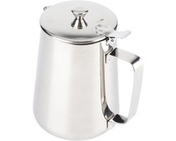 Melkopschuimer RVS - Schuimkan Melkopschuimen - Koffie Bereiden - Druppelloze Uitloop - 250-2000 ml - Zilver