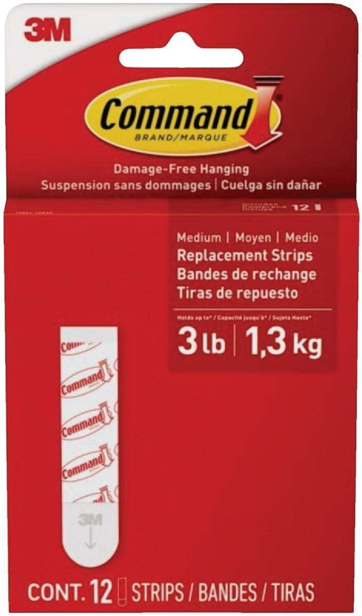 Command Medium navulstrips [afneembaar]: 12 stuks (wit) / 12 stuks