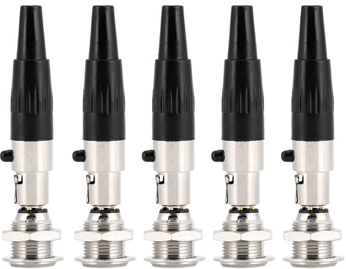Mini-XLR Connector 3-polig - 5-delig Set - Koper - voor Microfoon en Audio