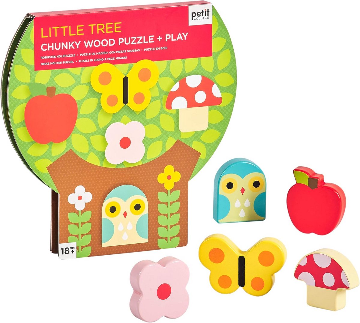 Houten Puzzel - Kinderspel - Vormherkenning - Stevige Stukken - 21x21cm - Meerkleurig