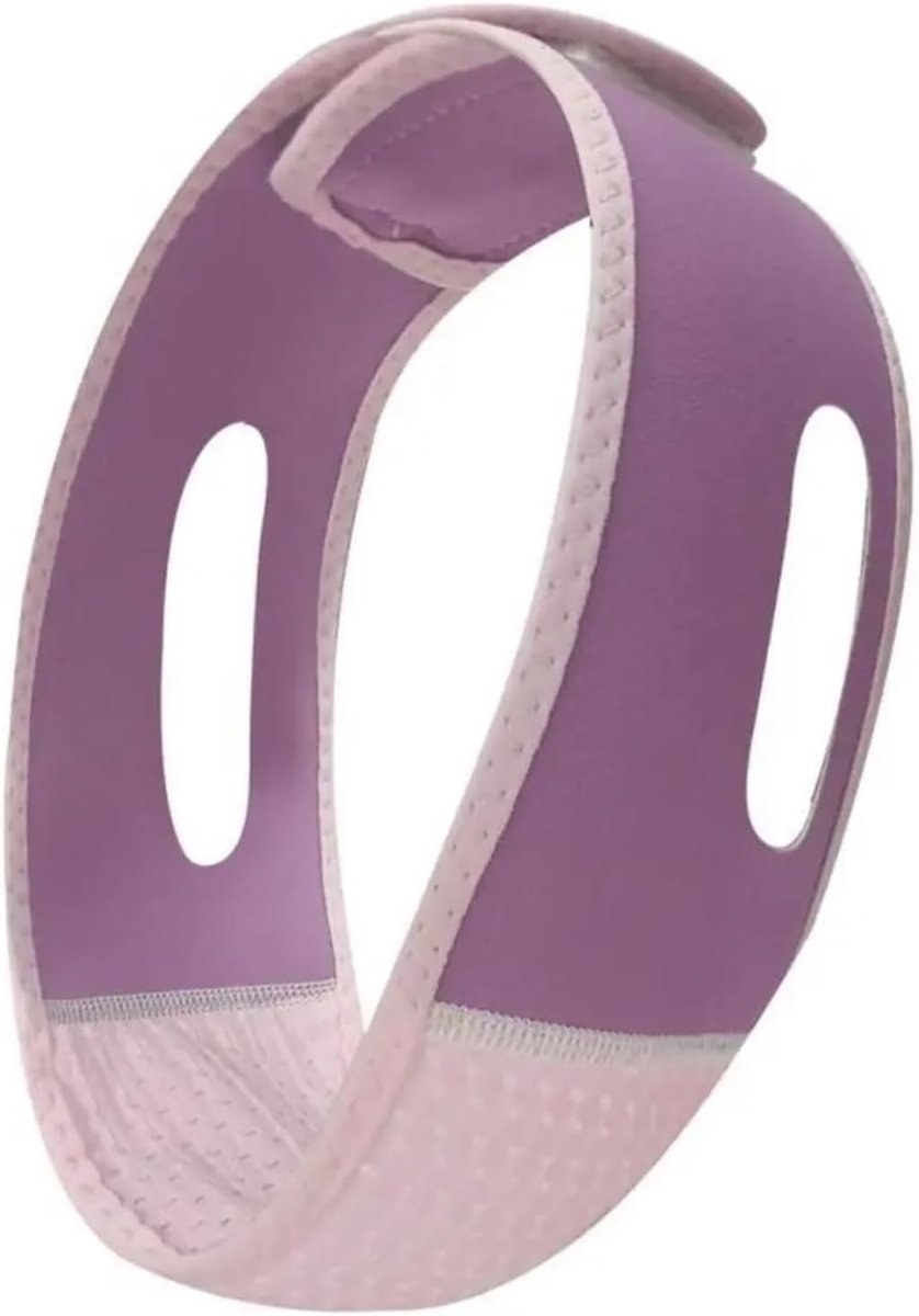Gezichtsband - Gezichtsmasker Kaaklijn - Gezichtsmodellering - Verstelbaar Comfort - 63 x 9 cm - Paars