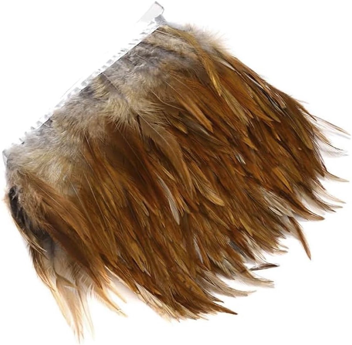 Decoratieve verenrand met satijnen lint, 10-15 cm breed, voor kostuums en DIY-projecten, natuurlijke kleur, naaiaccessoires en kledingdecoratie