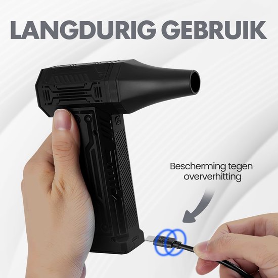 Waxels® Air Duster - Krachtige Elektrische Blaasapparaat 150.000 RPM - Draadloze Turbo Blower - Herbruikbare Perslucht Reiniger - Mini Bladblazer voor PC, Toetsenbord, Auto & Elektronica — afbeelding 2