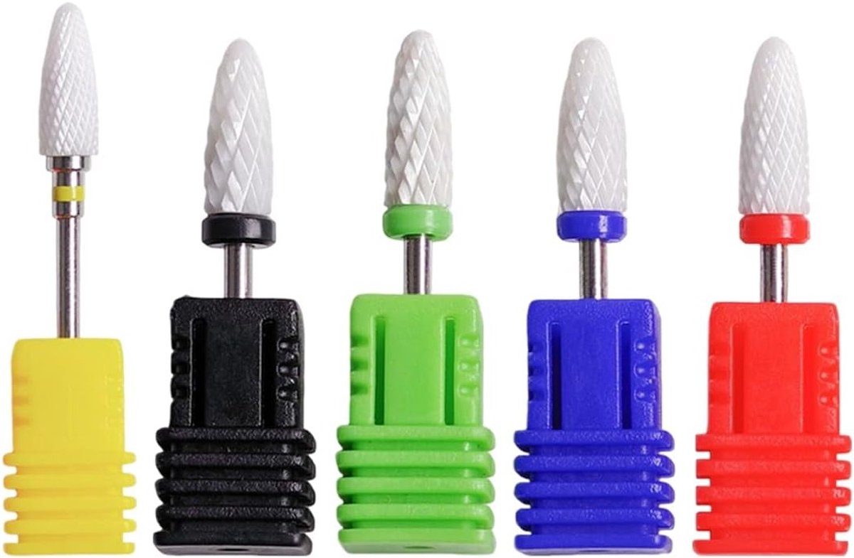 Keramische nagelfreesbits - Manicure pedicure set - Nagelstyling verwijderen - 5 verschillende groftes - Universele schacht