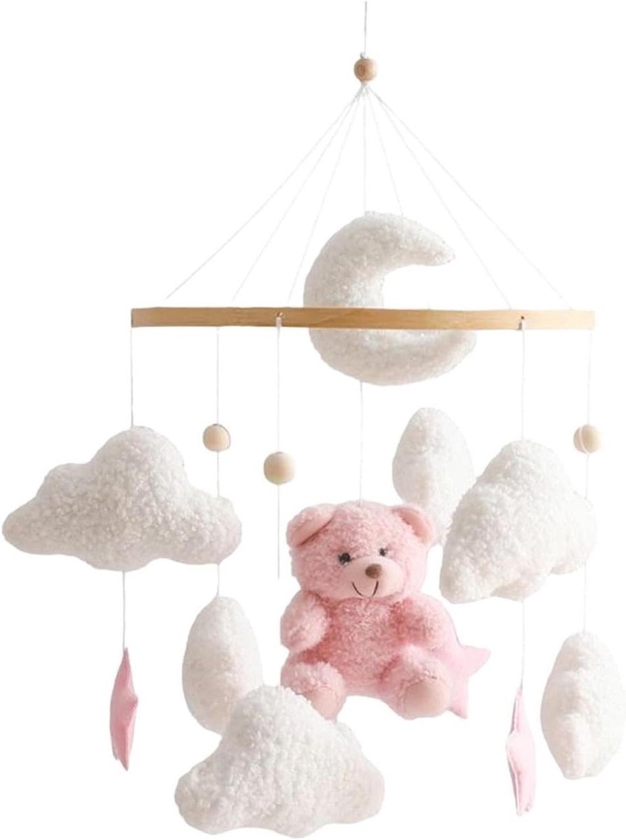Babymobiel Wieg - Babyhanger Muziek - Babykamer Decoratie - 360 Graden Rotatie - 45x23 cm - Roze