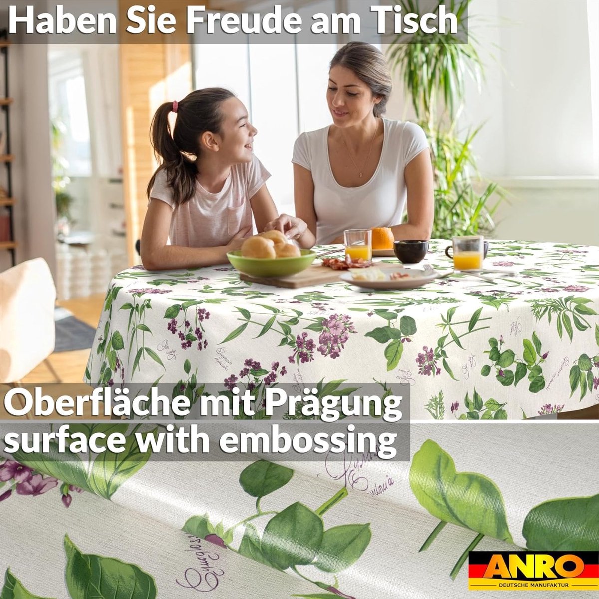 Tafelkleed Olie - Afwasbaar Kleed - Bescherming Tafel - Lotus Effect - 240 x 140 cm - Lavendel