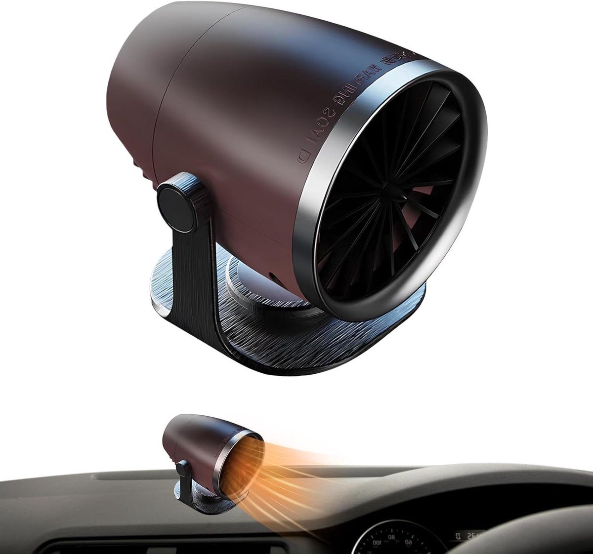Auto verwarming - Luchtblazer - Voorruit ontdooien - Snelle warmteafgifte - 12 cm hoog - Bruin