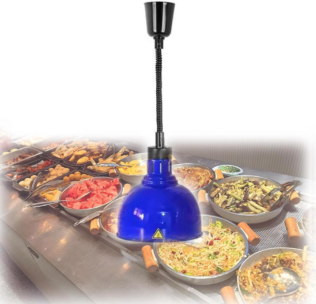 Voedselwarmer - Warmtelamp Keuken - Gerechten Warm Houden - Instelbare Hoogte - 5 Stuks - Blauw