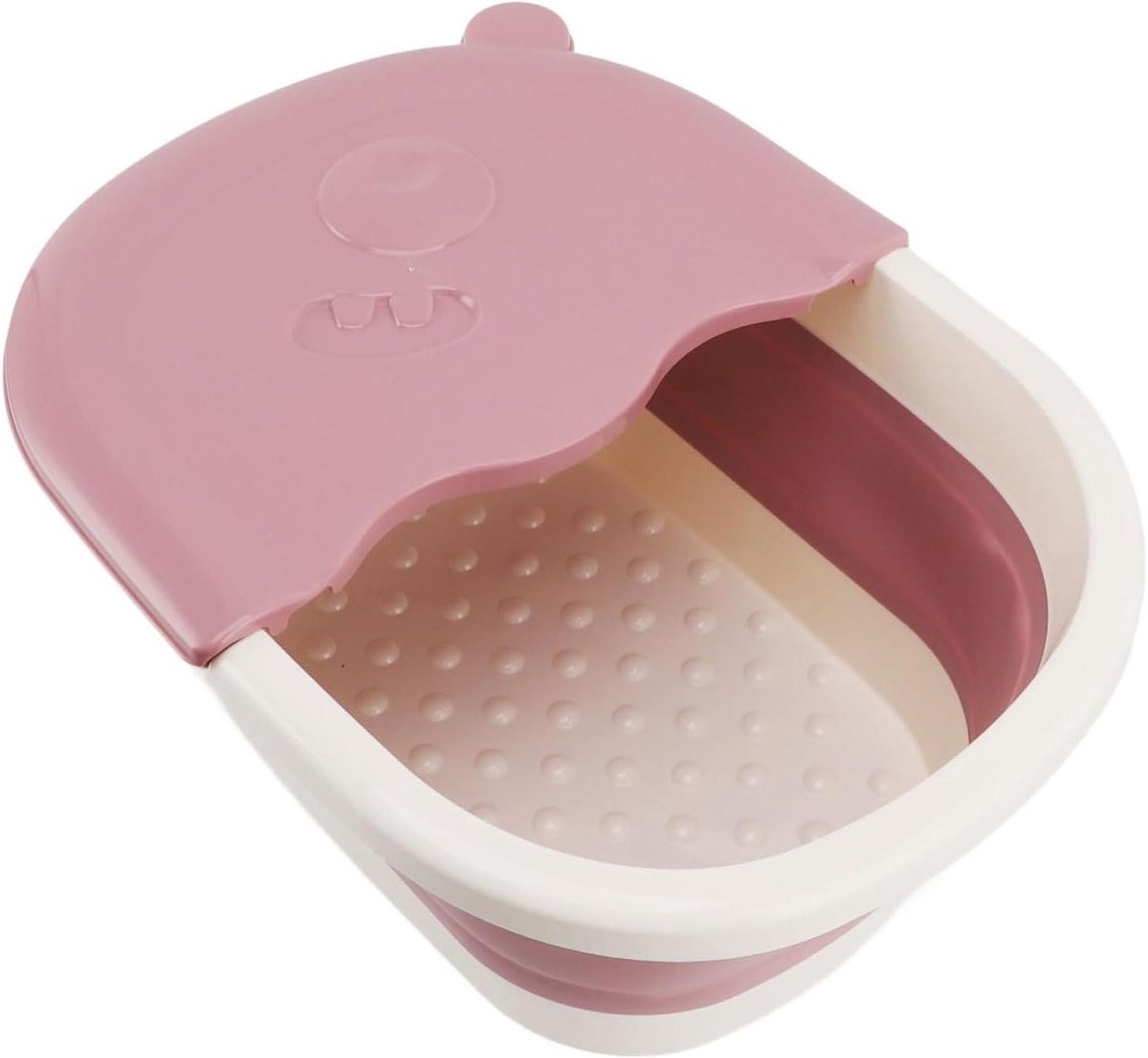 Opvouwbaar Voetenbad - Voetspa Bak - Ontspanning Thuis - Met Acupunten - 39x30x17cm - Roze