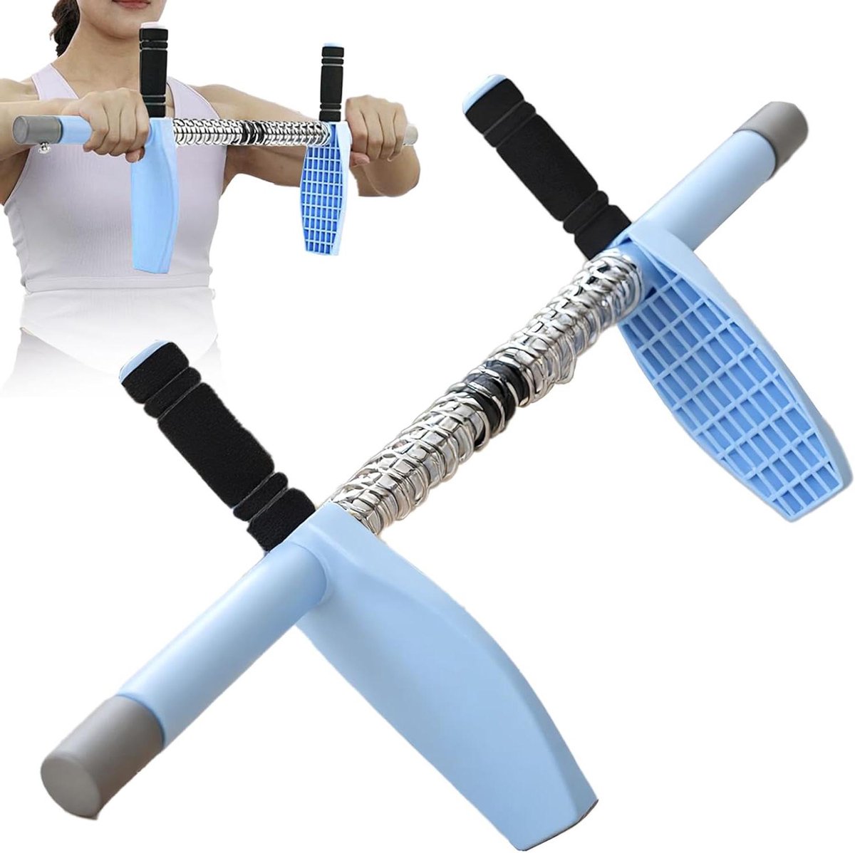Dijbeentrainer - Fitnessapparaat - Thuis trainen - Verstelbare weerstand - 63 cm - Blauw