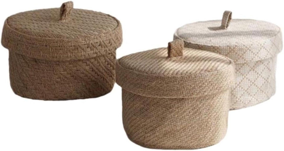 Rieten Opbergmanden - Zeegras dozen - Huis organiseren - Met deksel - Diverse maten - Natuurlijk