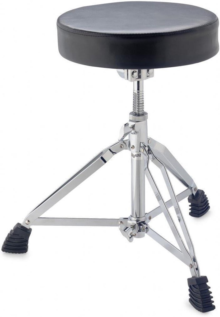 Trommel Kruk - Drumstoel - Muziek Maken - Dubbele Versteviging - 45-60 cm - Chroom