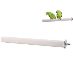 SPHProducts - Witte Handgreep - Vogelstok - Gezondheidsbevorderend - 35 cm - Houten Zitstok - Voor Papegaaien en Vogels - Comfortabel en Duurzaam