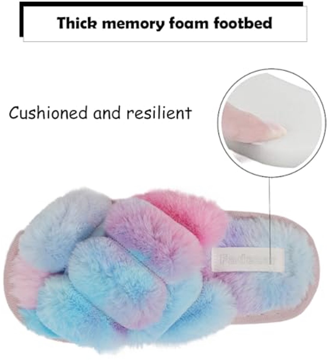 Warme Pluche Pantoffels voor Dames met Open Teen - Comfortabele Instap Slippers voor de Winter — cadeau in Mode & Accessoires - foto 4