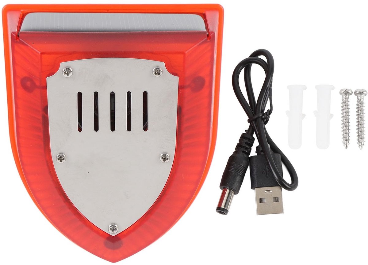Solar Geluid Alarm met Beweging Sensor - 100DB, 3 Modi, 2-Pack Buitenbeveiliging