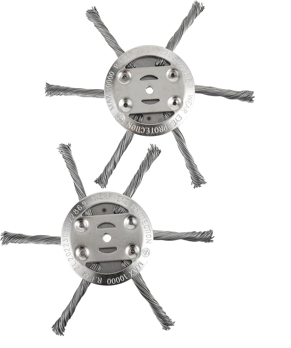 Onkruid Borstel - Trimmer Hoofd - Tuin Onderhoud - Stalen Draad - 6 Inch - Zilver