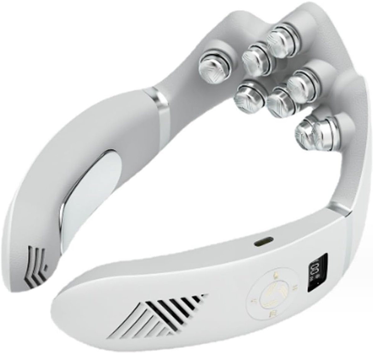 Nek Massager - Spierontspanning Apparaat - Hals Ontspanning - 8 Bionische Massagekoppen - 17.5x14x9.5cm - Wit