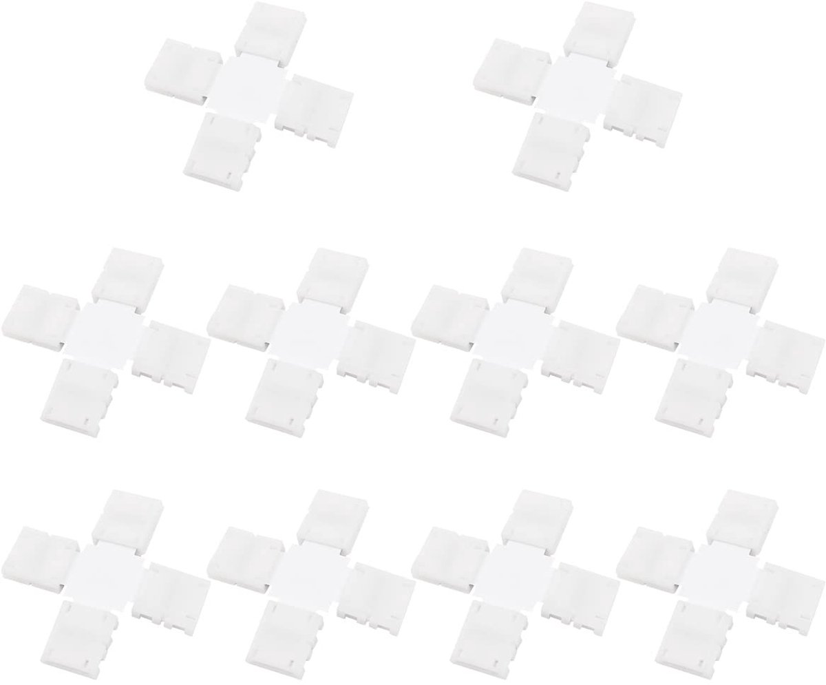 aladdien - Led Strip Connector - 4 Pin Hoek Connectoren - Geen Solderen - 10 Mm - Voor 5050 Strip Licht - Ideaal voor DIY - Veilig en Mooi