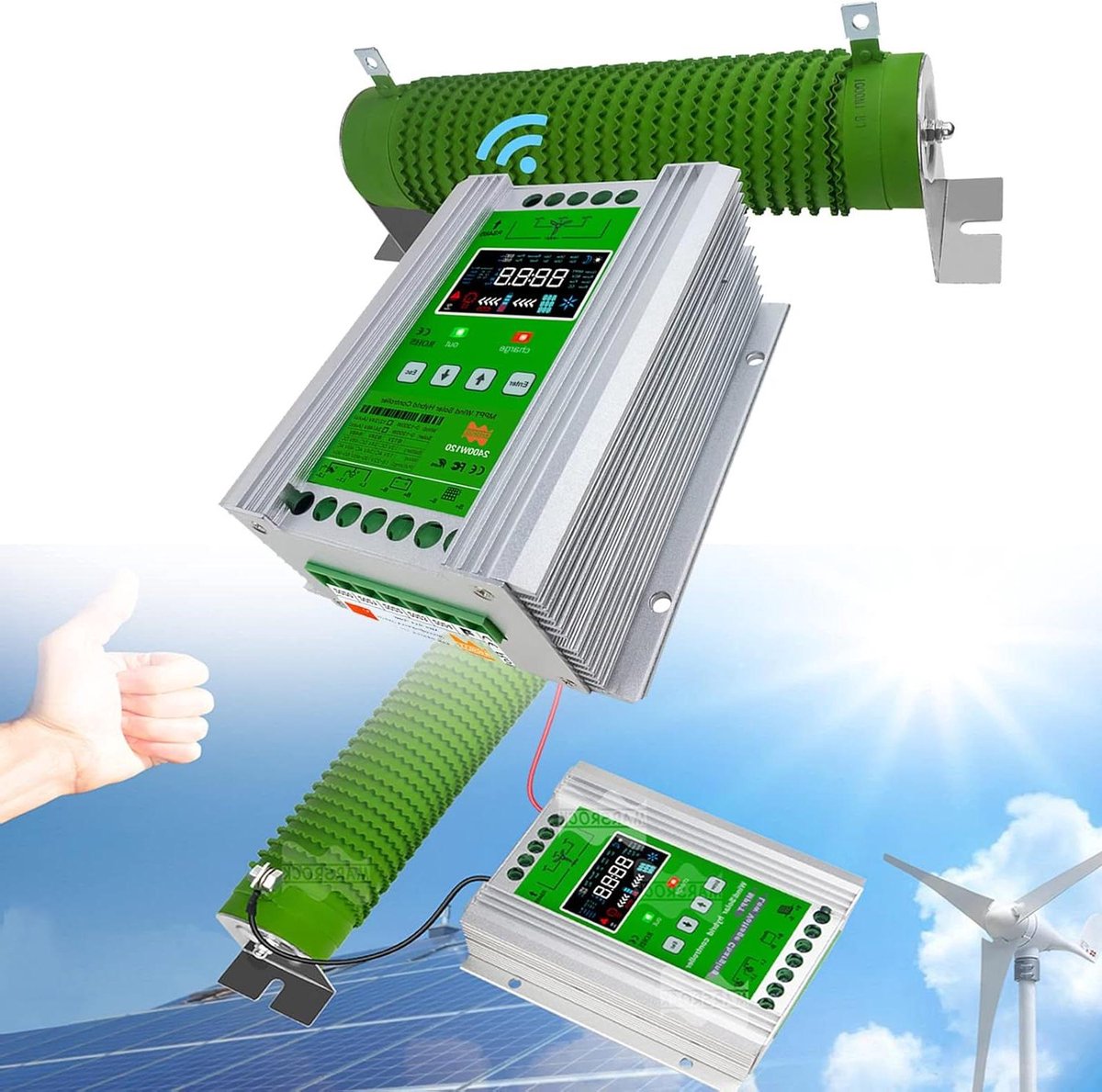 Hybride Laadregelaar - Wind Zonne - Energie Beheer - MPPT Technologie - 60A - Zwart