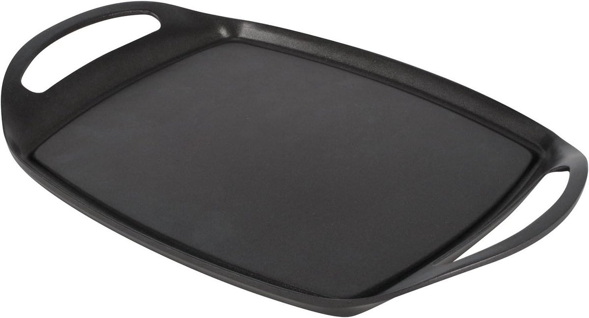 Grillpan Aluminium - Koekenpan Plaat - Lekker Koken - Nonstick Coating - 36.5 x 22.5 cm - Zwart