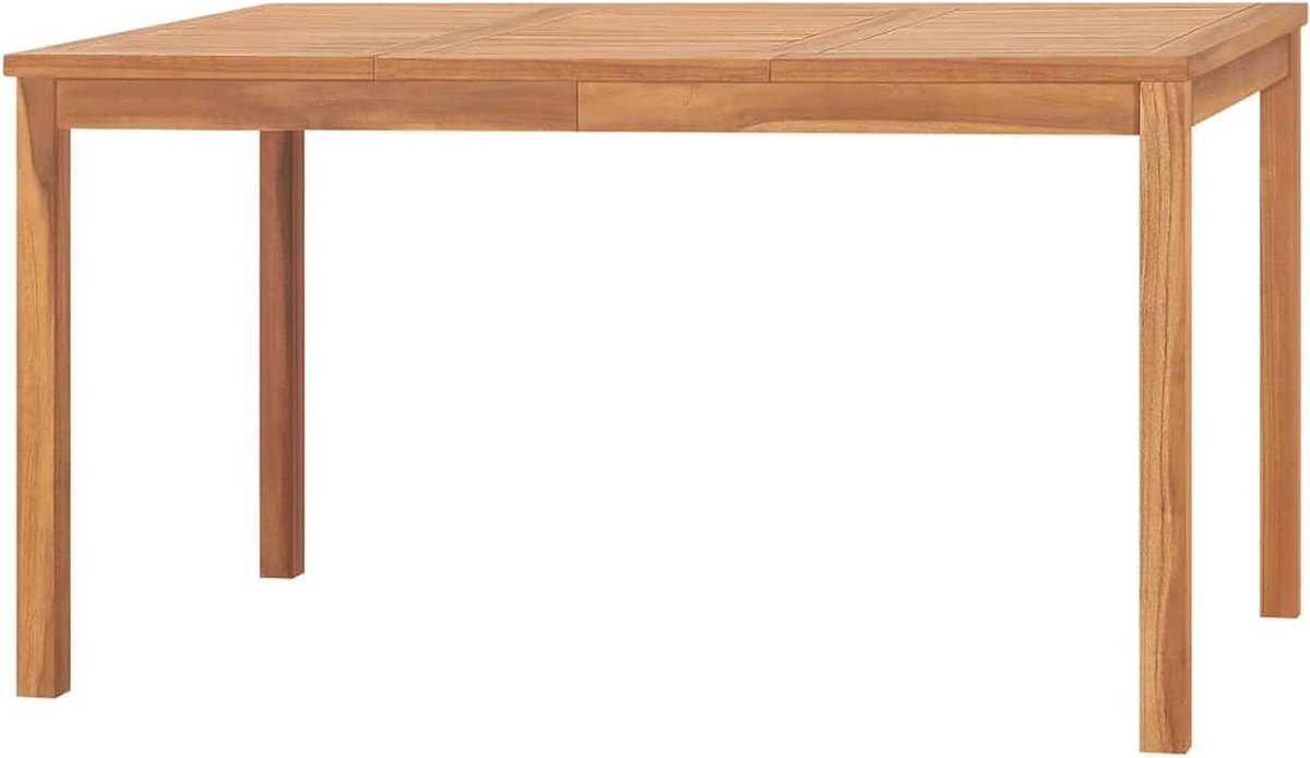 Tuin eettafel - Buiten tafel - Gezellig buiten eten - Massief teakhout - 140x80 cm - Houtkleurig