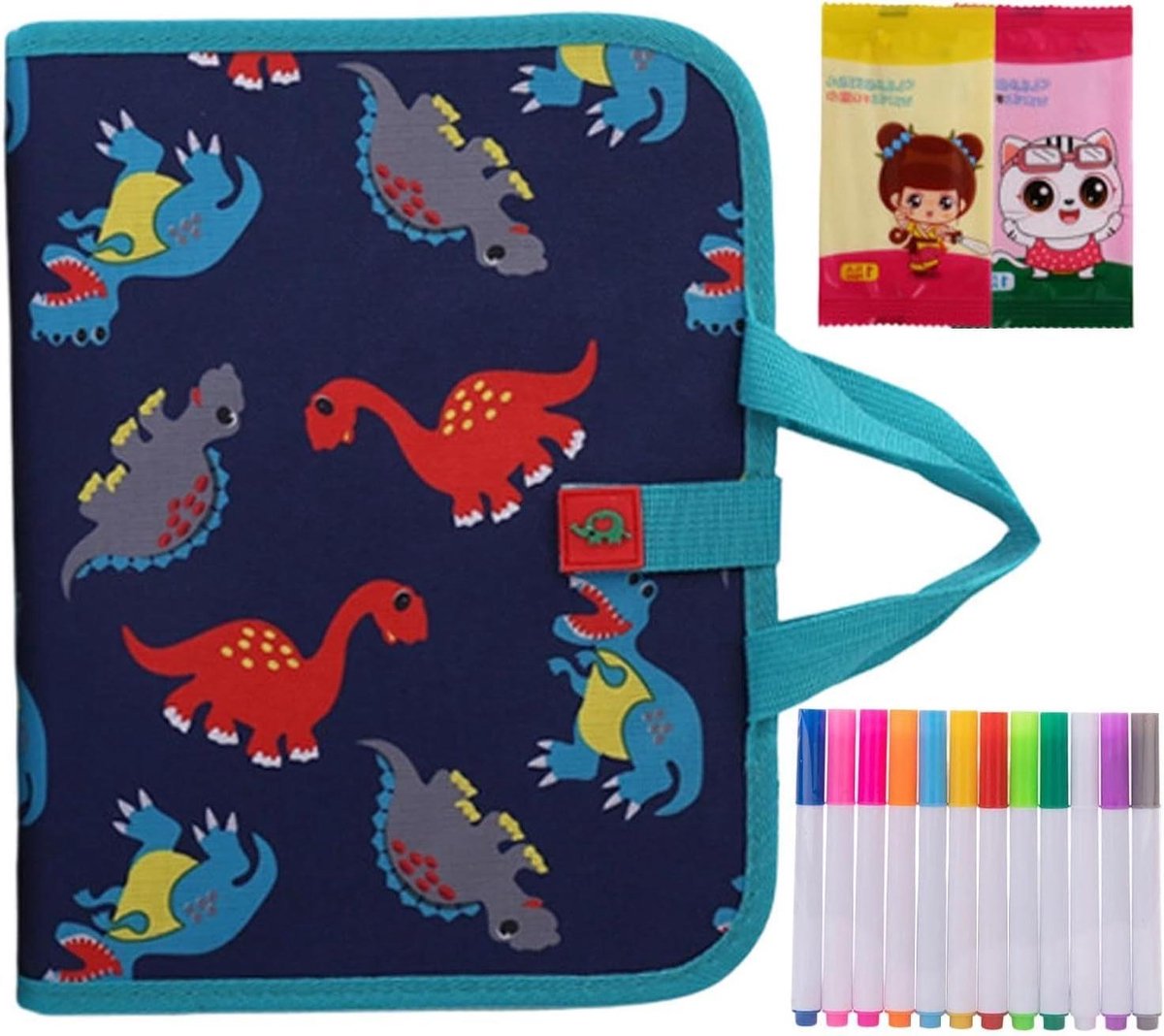 Krabbelboek Kinderen - Tekentablet Wisbaar - Creatief Tekenen - Herbruikbare Vellen - 29 x 21 cm - Blauw