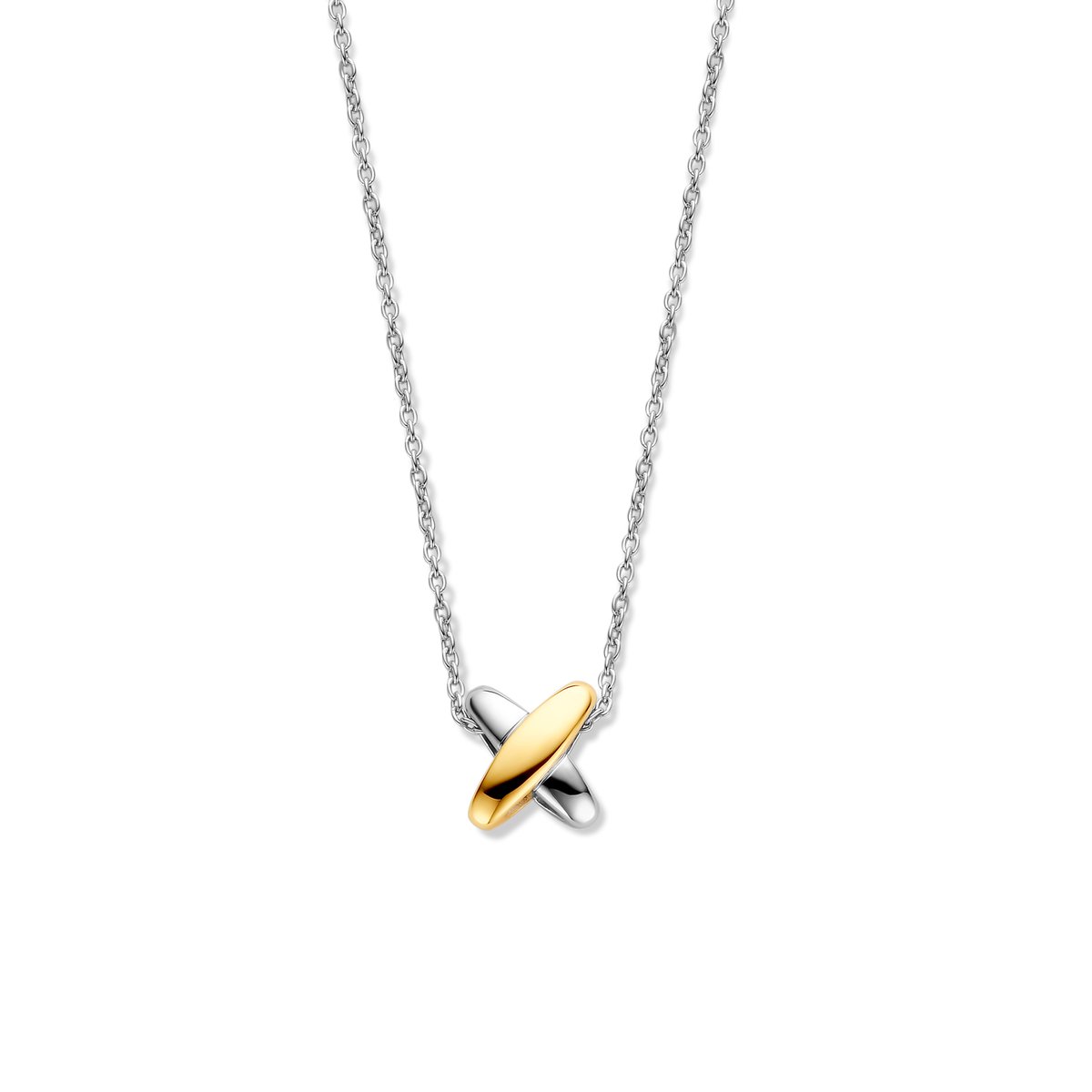 TI SENTO Dames Ketting - 925 zilver - Zilver geel verguld - Maat 42 - 34003SY