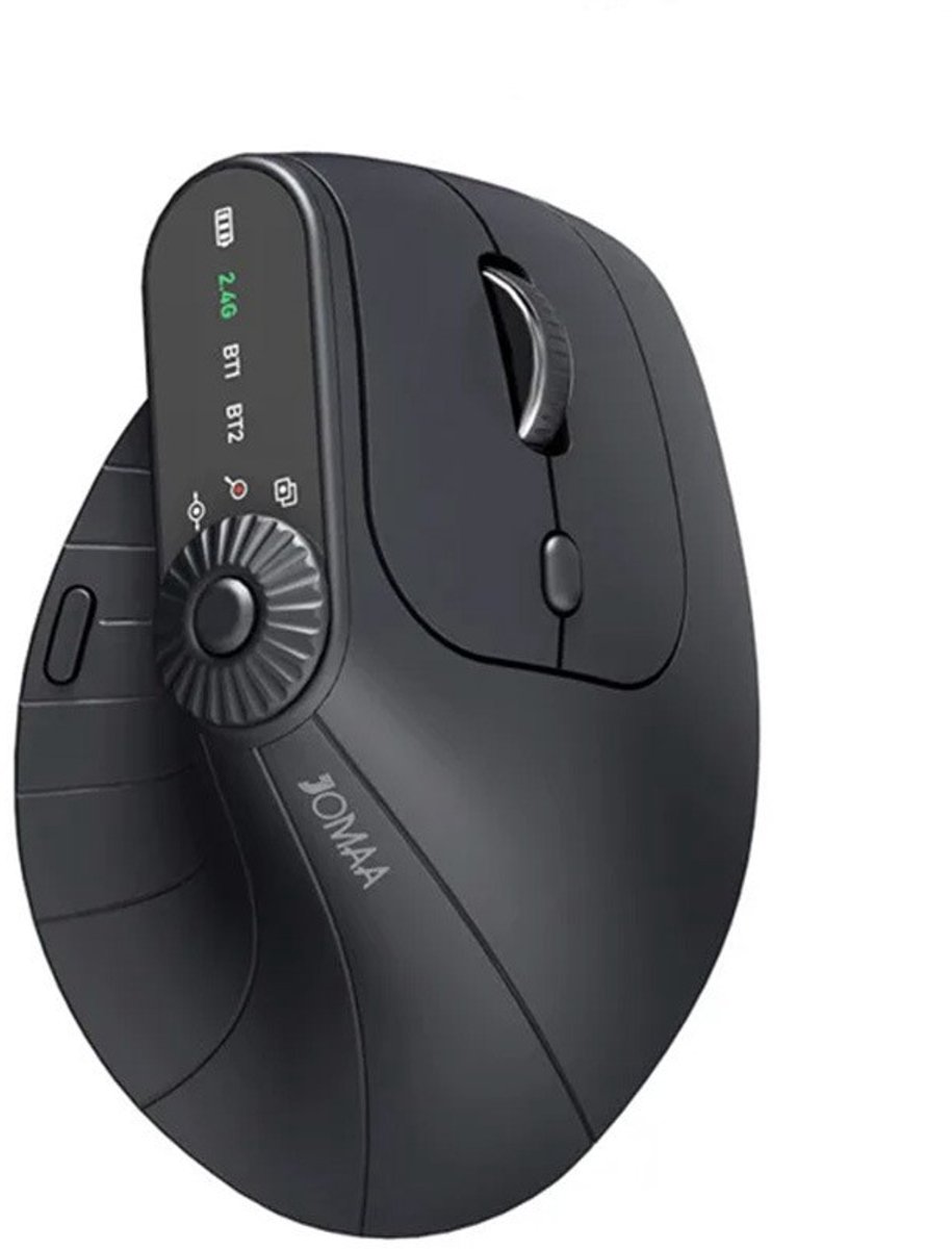 JOMAA Ergonomische Draadloze Verticale Muis Paars – 2.4G & Bluetooth Stille USB Gaming Muis