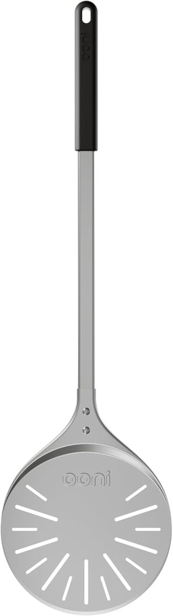 Pizza Schep - Pizzaspade Turner - Pizza Bakken - Geperforeerd Aluminium - 23 cm Kop - Zilver