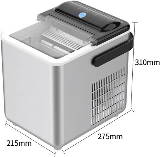 IJsblokjesmachine - IJsmaker - Drankjes Koelen - Zelfreinigend - 15 kg per dag - Zilver — afbeelding 5