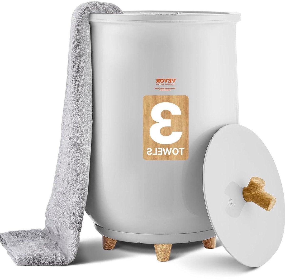 Verwarmde Handdoekemmer - Dekenwarmer - Badkamer Ontspanning - Aromatherapie Compartiment - 20 Liter Capaciteit - Grijs