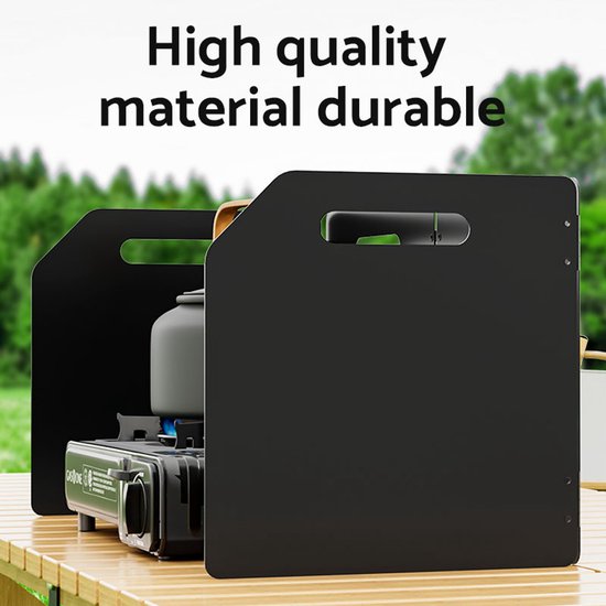 Windscherm voor Gasfornuis - Windscherm voor Buitenfornuis - Opvouwbaar - Draagbaar - met Opbergtas - Geschikt voor Wandelen en Barbecueën - 50X24,8X25cm — afbeelding 5