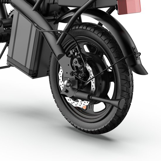 Qekud F1L 14" Opvouwbare Elektrische Fiets - 48V 7,5Ah Accu, 250W Motor, 25km/u, 40km Bereik, Dubbel Geveerd, Schijfremmen - Zwart van Merkloos — afbeelding 4