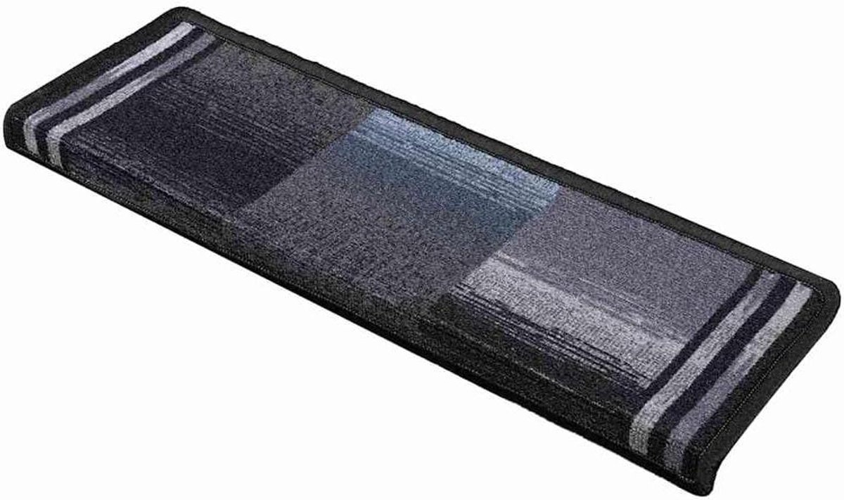 Trapmatten Zelfklevend - Trapbescherming - Veilig Traplopen - Geluiddempend Comfort - 15 Stuks - Zwart Grijs