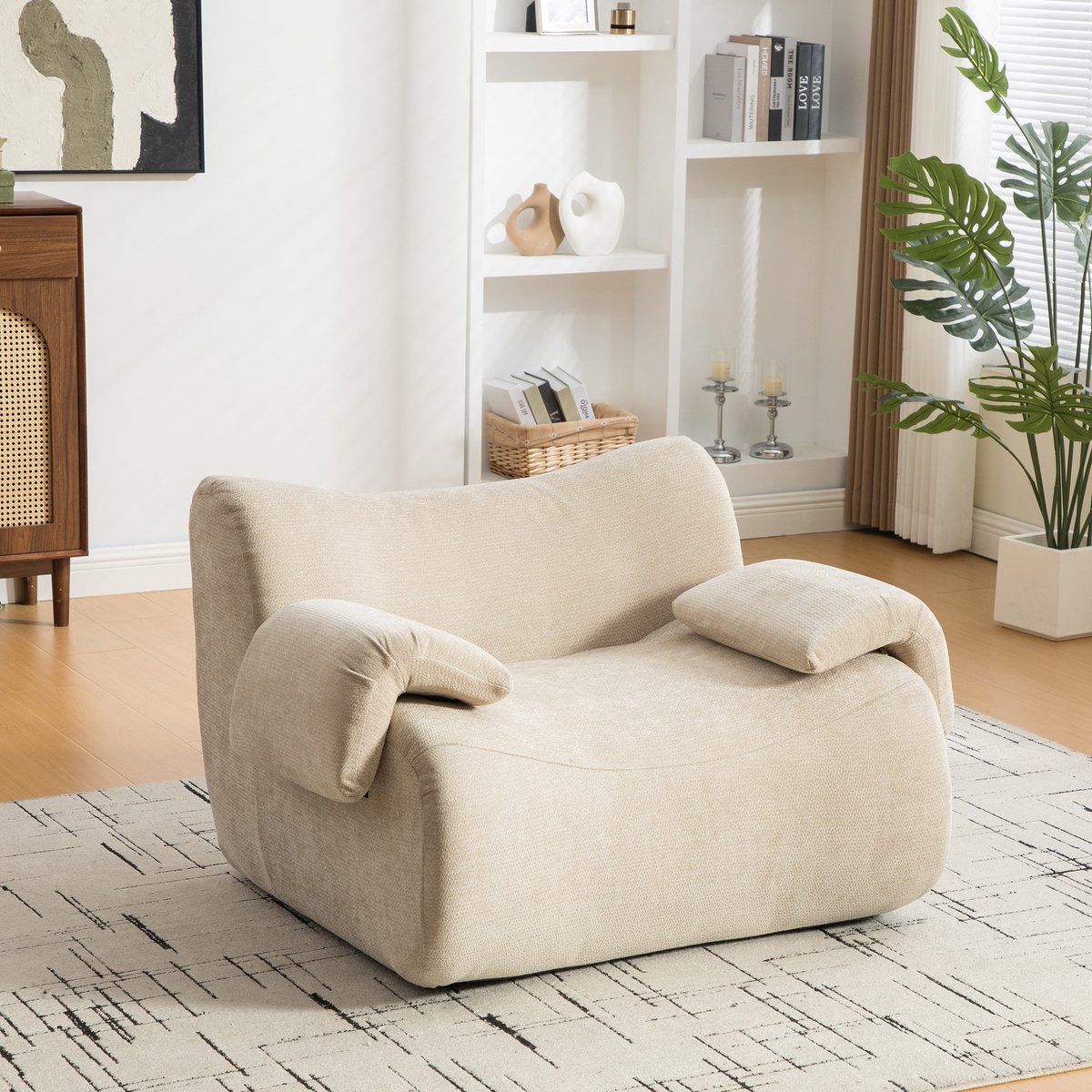 PHOEBE CAT Fauteuil - Chenille - 30D hoogelastisch schuim - Montagevrij - Kaki