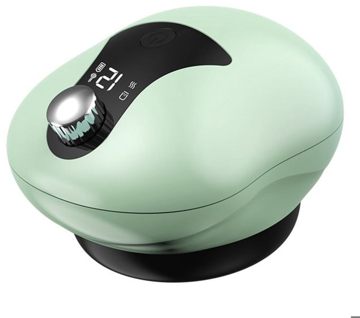 Massager 10 × 8,3 × 6,5 cm. Een praktische massager met onderdruk, timer en verwarmingsfunctie.