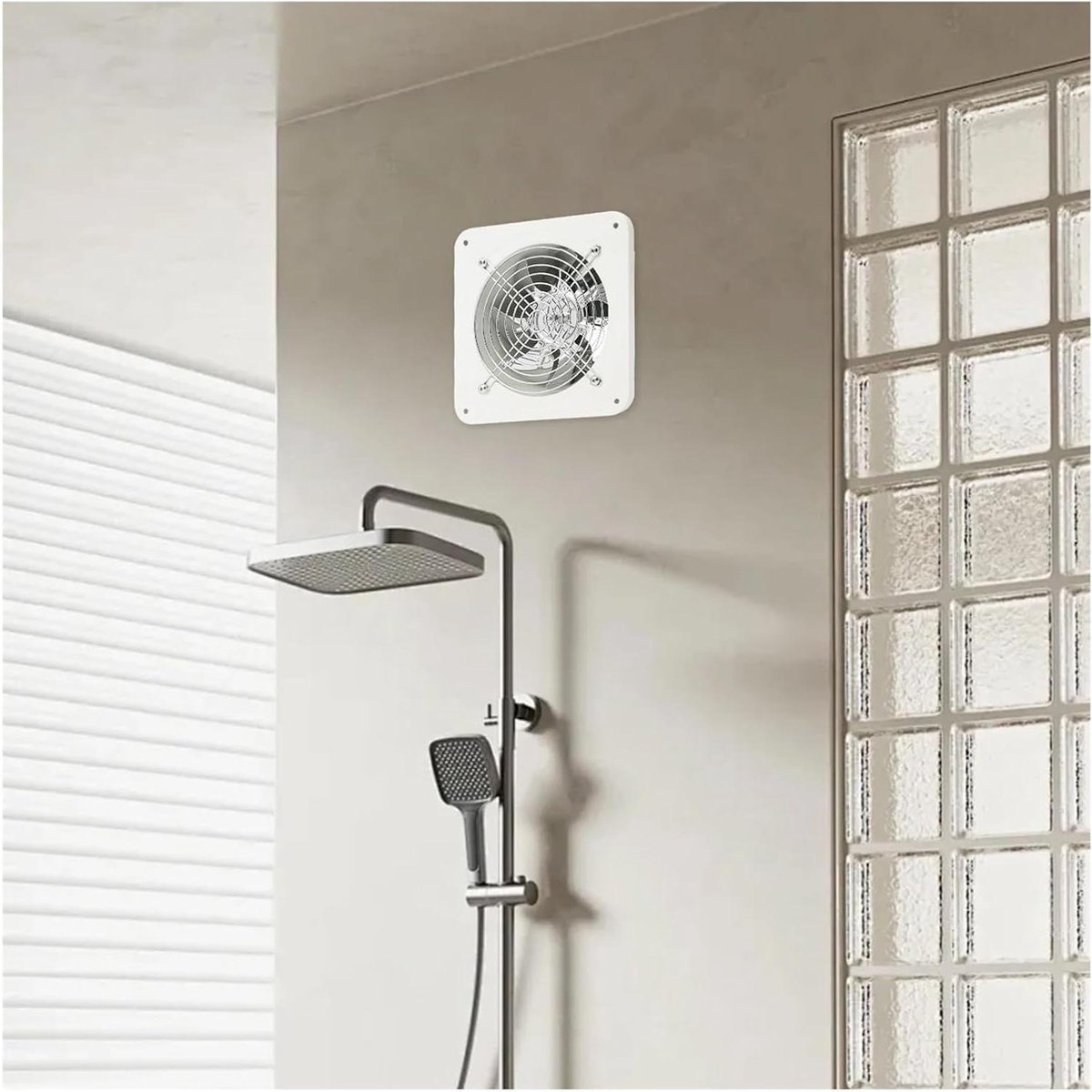Afzuigventilator - Wandventilator - Ruimte Ventileren - Koperen Motor - 19 cm - Wit