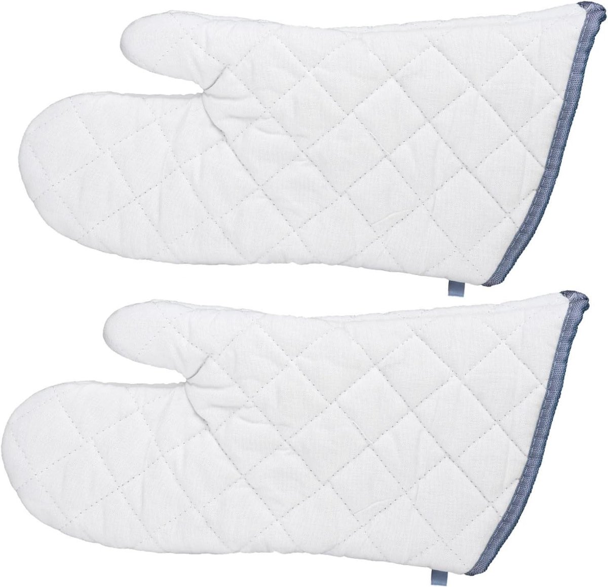 Ovenwanten Set - Keukenhandschoenen Grillhandschoenen - Veilig Koken Bakken - Hittebestendig Jute Oppervlak - 33x19 cm - Wit