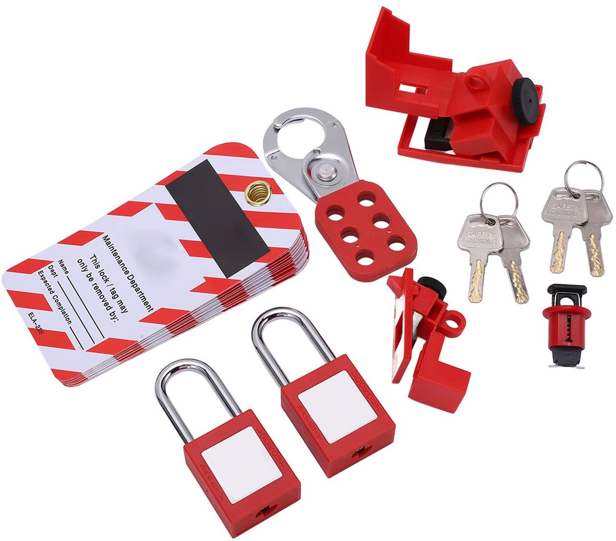 Veilige Tagout Set voor Groepen - Veiligheidsvergrendeling met Hangsloten en Labels
