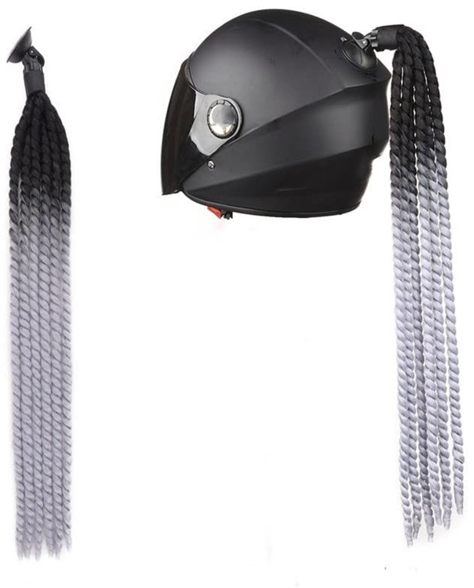 aladdien - Motorhelm Braid met Suction Cup - Ideaal voor Ponytail - Veiligheid en comfort - Geschikt voor Fiets en Motor - Bescherming en stijl - Sc...