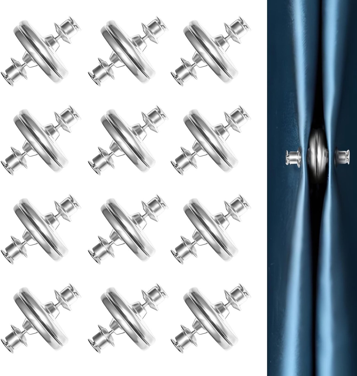 aladdien - Magnetische Gordijnhouders - Duurzaam en Stijlvol - Ideaal voor Thuis - 12 Pairs - Perfect voor Elke Ruimte - Decoratieve Gordijnhouders ...