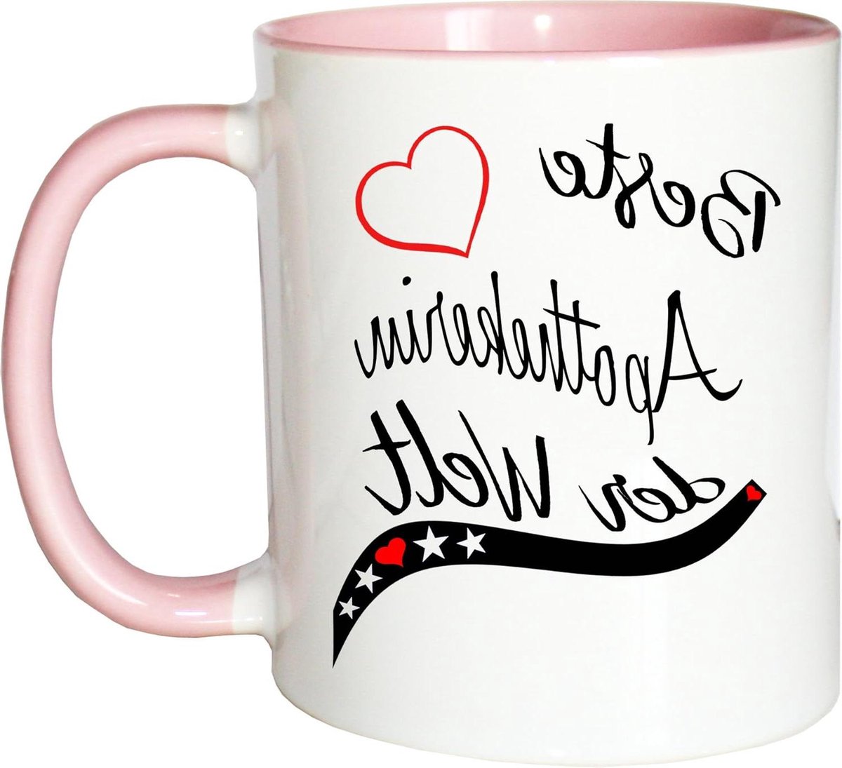 Koffiemok Apotheker - Beroeps mok - Cadeau geven - Dubbelzijdig bedrukt - 330 ml - Wit-roze