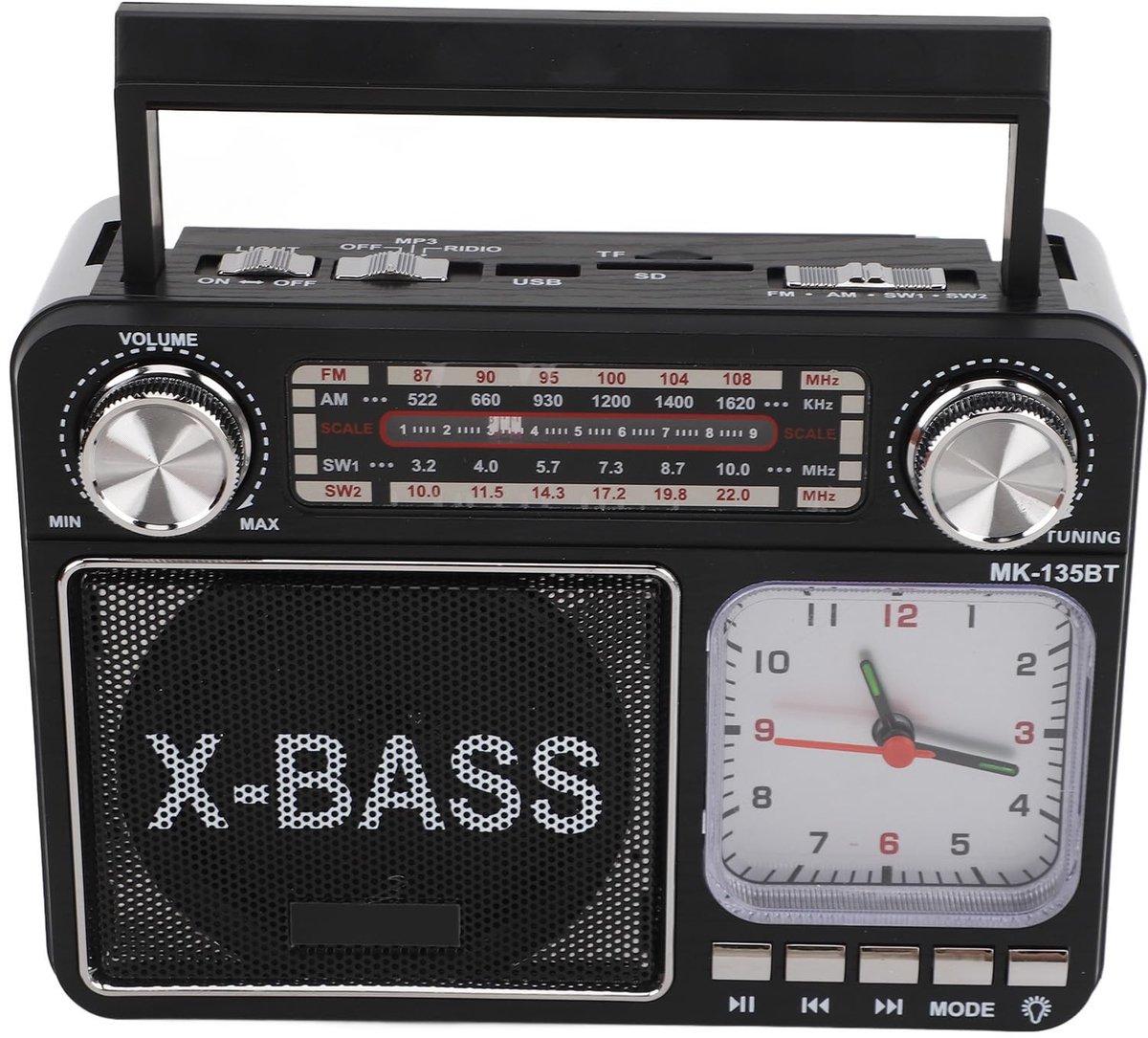 aladdien - AM FM SW bandradio - Retro vintage radio - Bluetooth-luidspreker - Klein formaat - Hoofdtelefoonaansluiting - Geschikt voor muziekweergav...