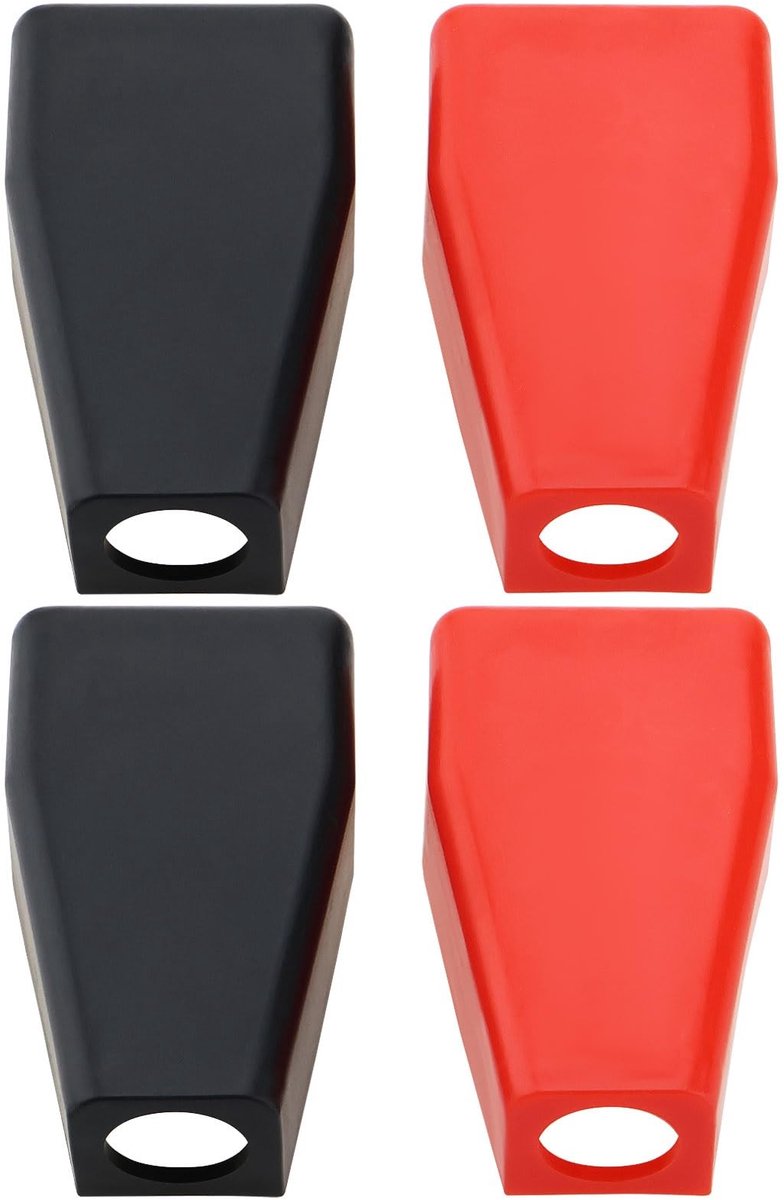 aladdien - Batterij Terminal Cover - Accu Isolator - Rubber - Zwart en Rood - Draad Connectors - Geschikt voor Auto's en Motorfietsen