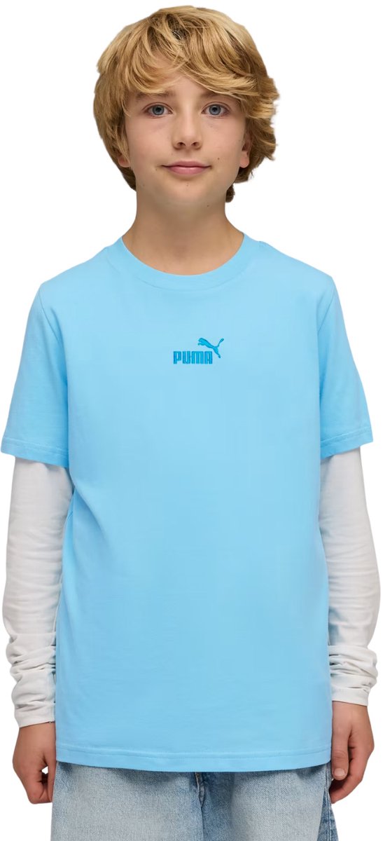 Puma T-shirt ESS Small No.1 Logo Centered Tee 116cm Blauw