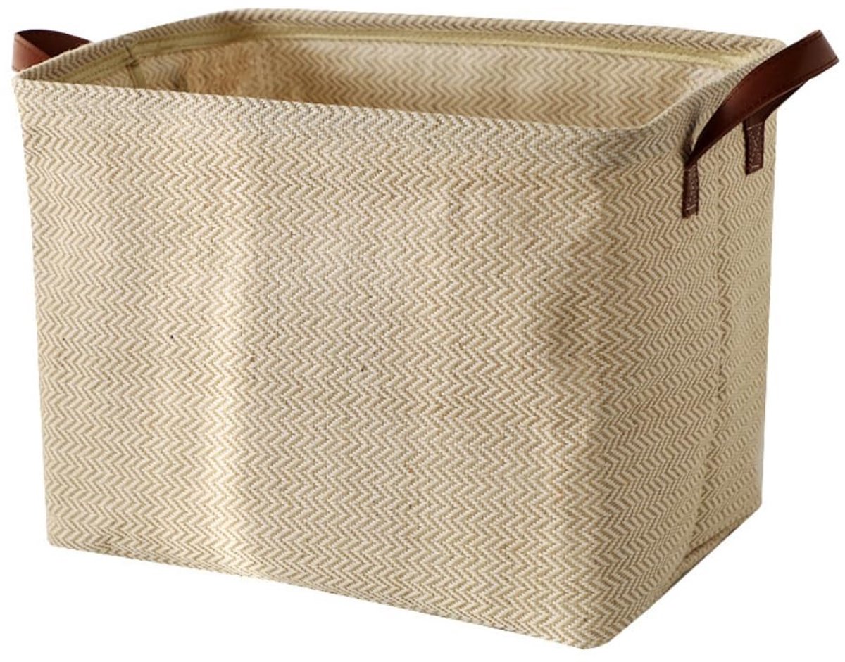 SPHProducts - Opbergdoos - Vouwbare Opslagmand - Handvatten - 38x27x28 cm - Golfpatroon - Ideaal voor Kleding en Speelgoed - Praktisch voor Opslag