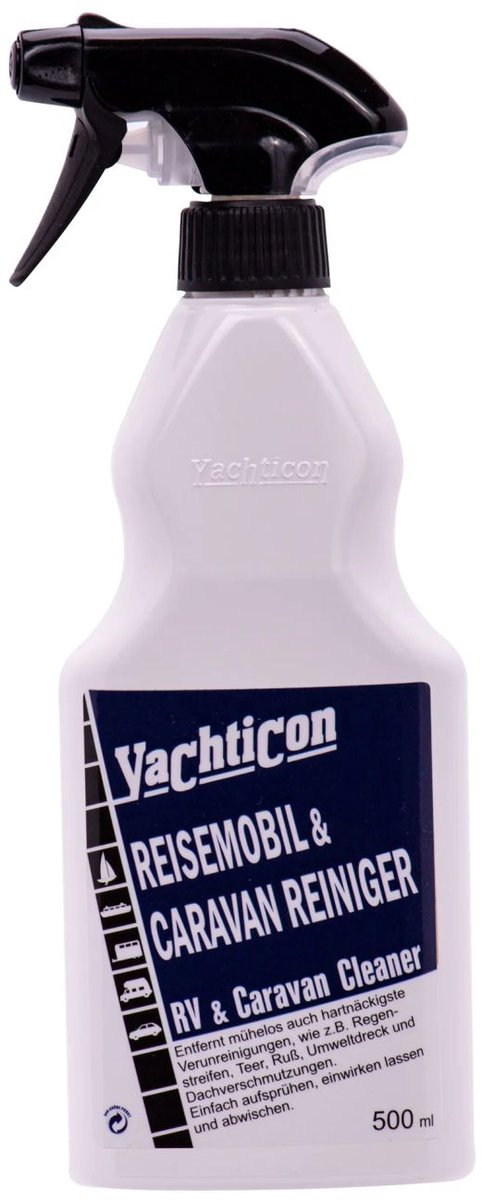 Krachtige Camper Reiniger 500 ml - Effectief Caravan Reinigingsmiddel voor Kunststof, Lak en Metaal, Verwijdert Vuil, Vet en Insectenresten voor een Streeploos Schoon Resultaat