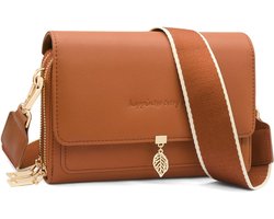 Handytask for Hanging Leather Ladies Small Hanging Bag RFID Protection Wallet Ladies, Crossbody Shoulder Bag Wide Belt Handy Hanging Bag with Adjustable Detachable Shoulder Strap