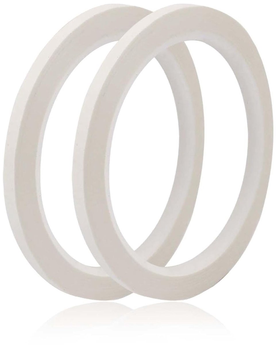 Kleurafplakband, Wit, 50 m x 5 mm (2 Stuks), Sterke Hechting voor Nauwkeurige Verfmarkeringen, Schilderwerk en Vernissen